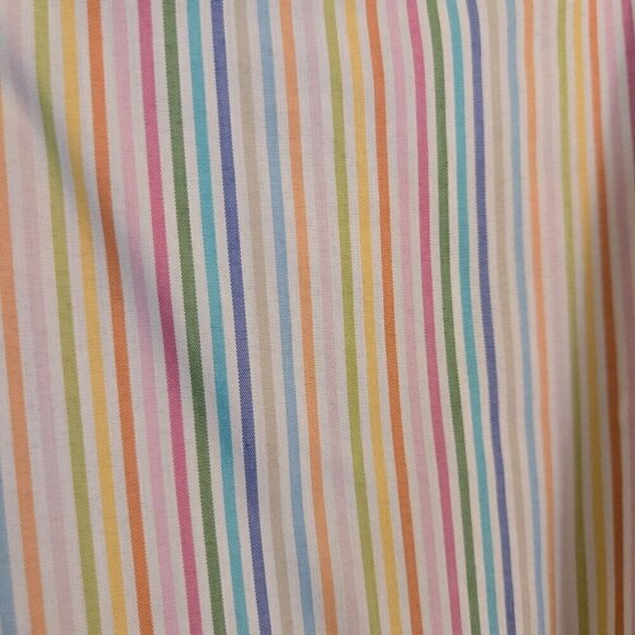 Lands' End Rainbow Striped 3/4 Sleeve Cotton Blend V Neck Blouse Size 16W - Picture 4 of 6